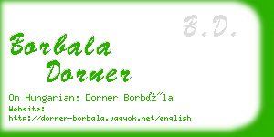 borbala dorner business card